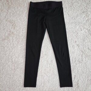 Girls Gymnastics Wide Band Black Ozone Leggings - Size Youth Large - 22" Inseam